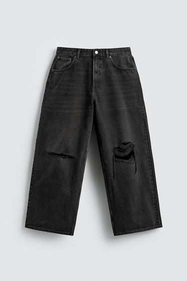 QUẦN JEANS BAGGY FIT RÁCH - Than củi từ Zara