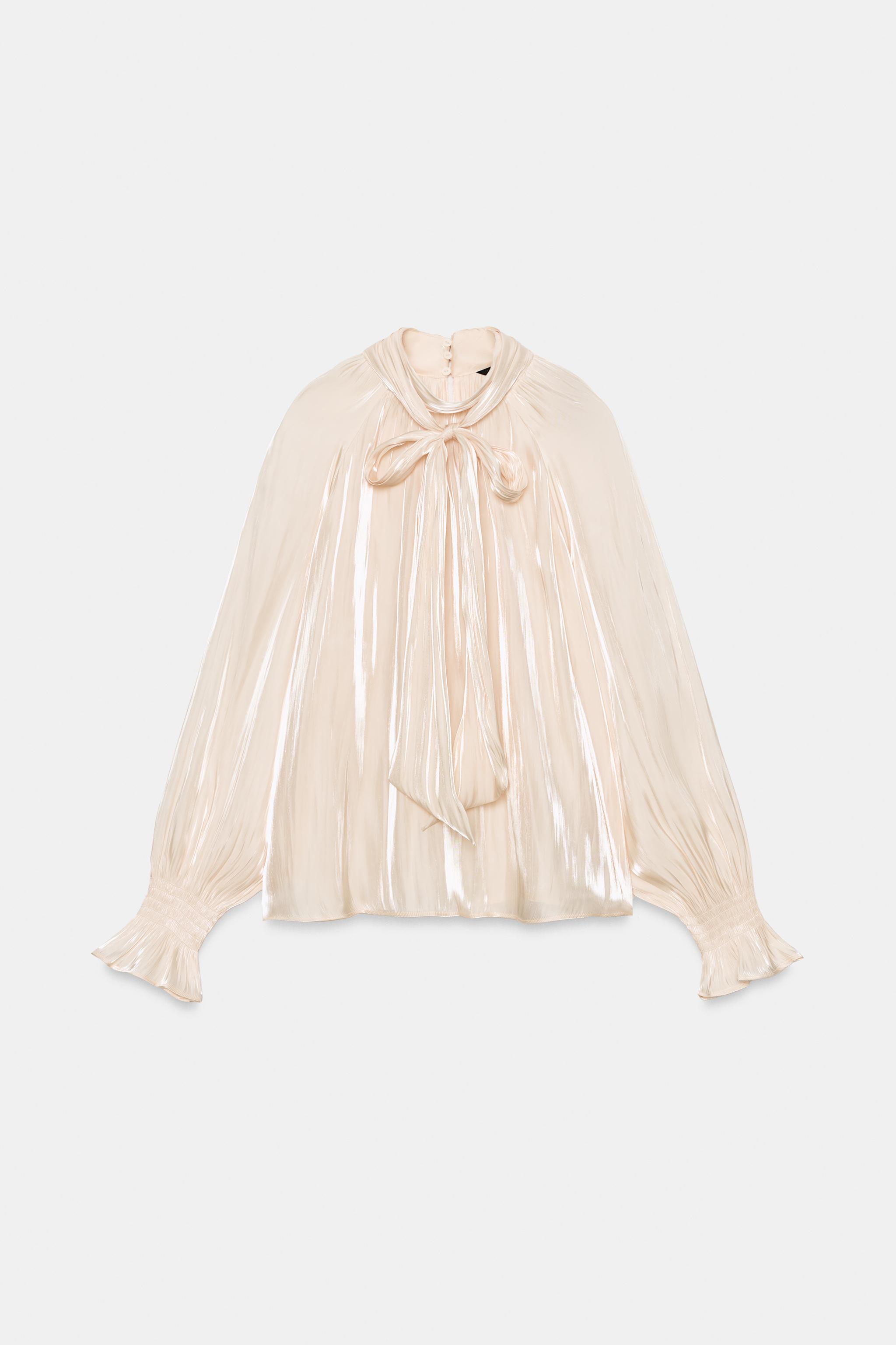 SATIN TIE BLOUSE