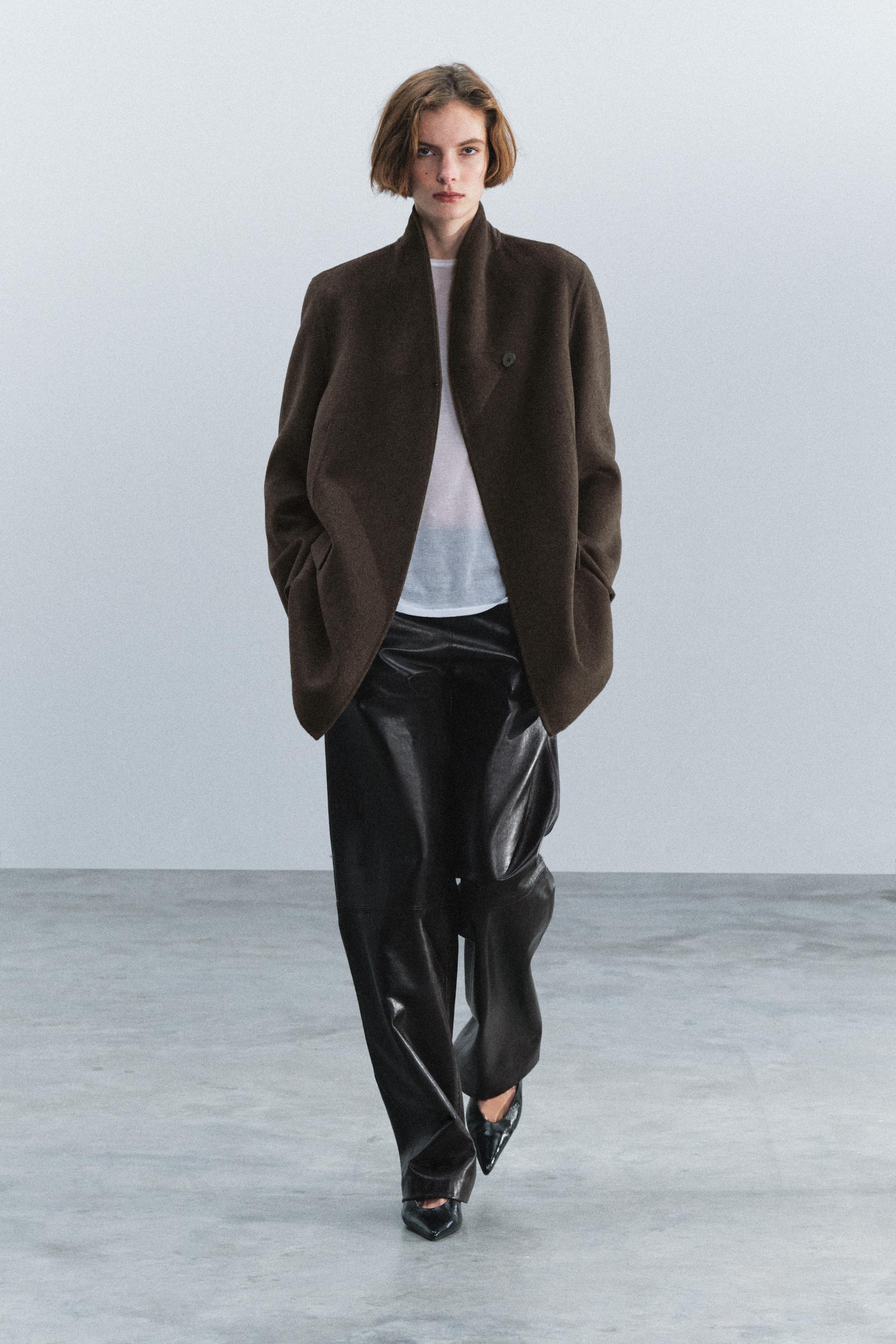ZW COLLECTION ウールコート - ブラウン | ZARA Japan / 日本