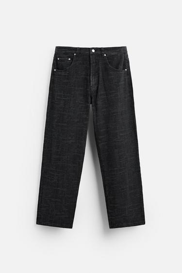 JACQUARD BAGGY FIT JEANS - Black by Zara - Image 4