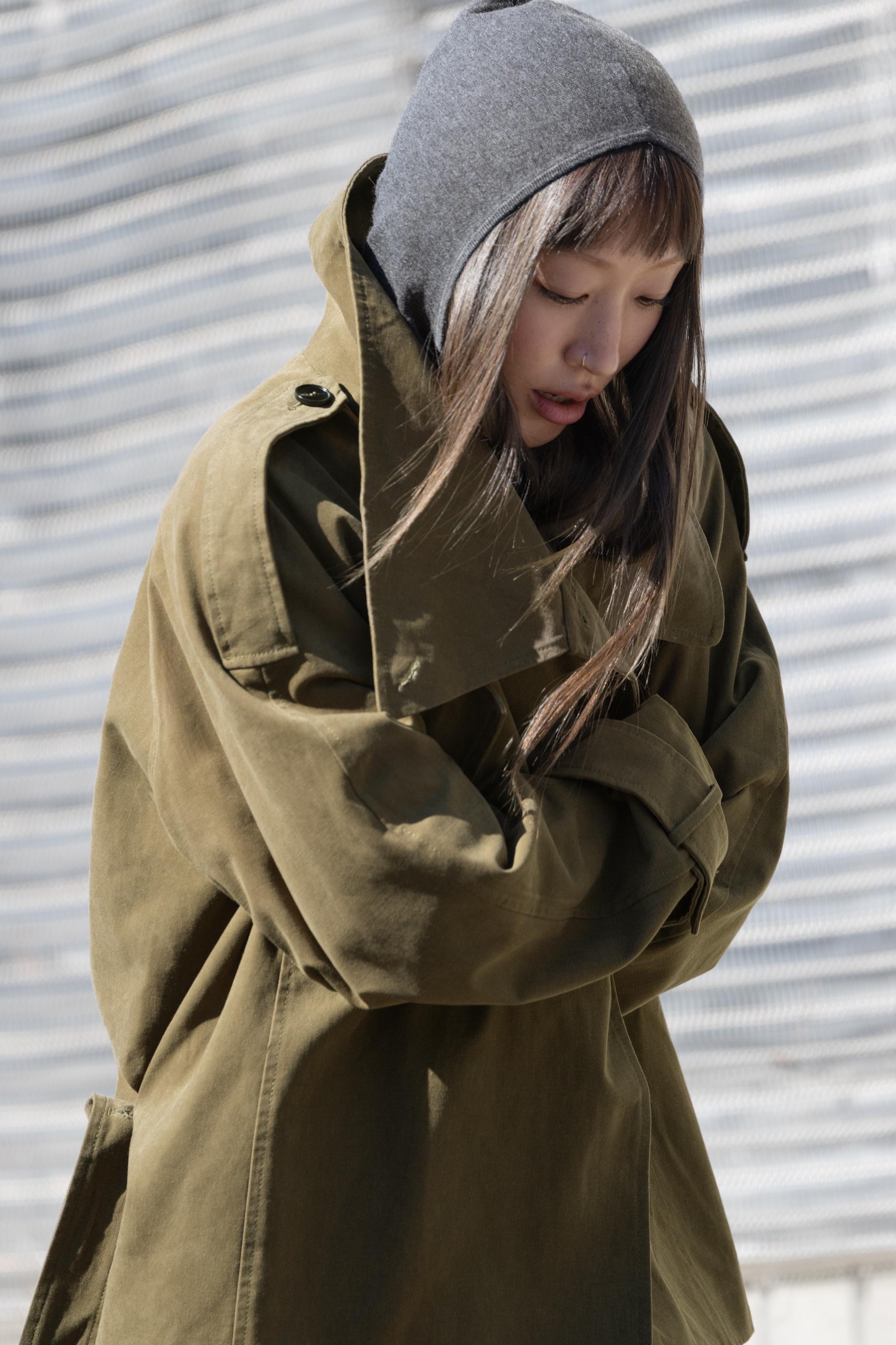 コットンベルト付きトレンチコート - ダークカーキ | ZARA Japan