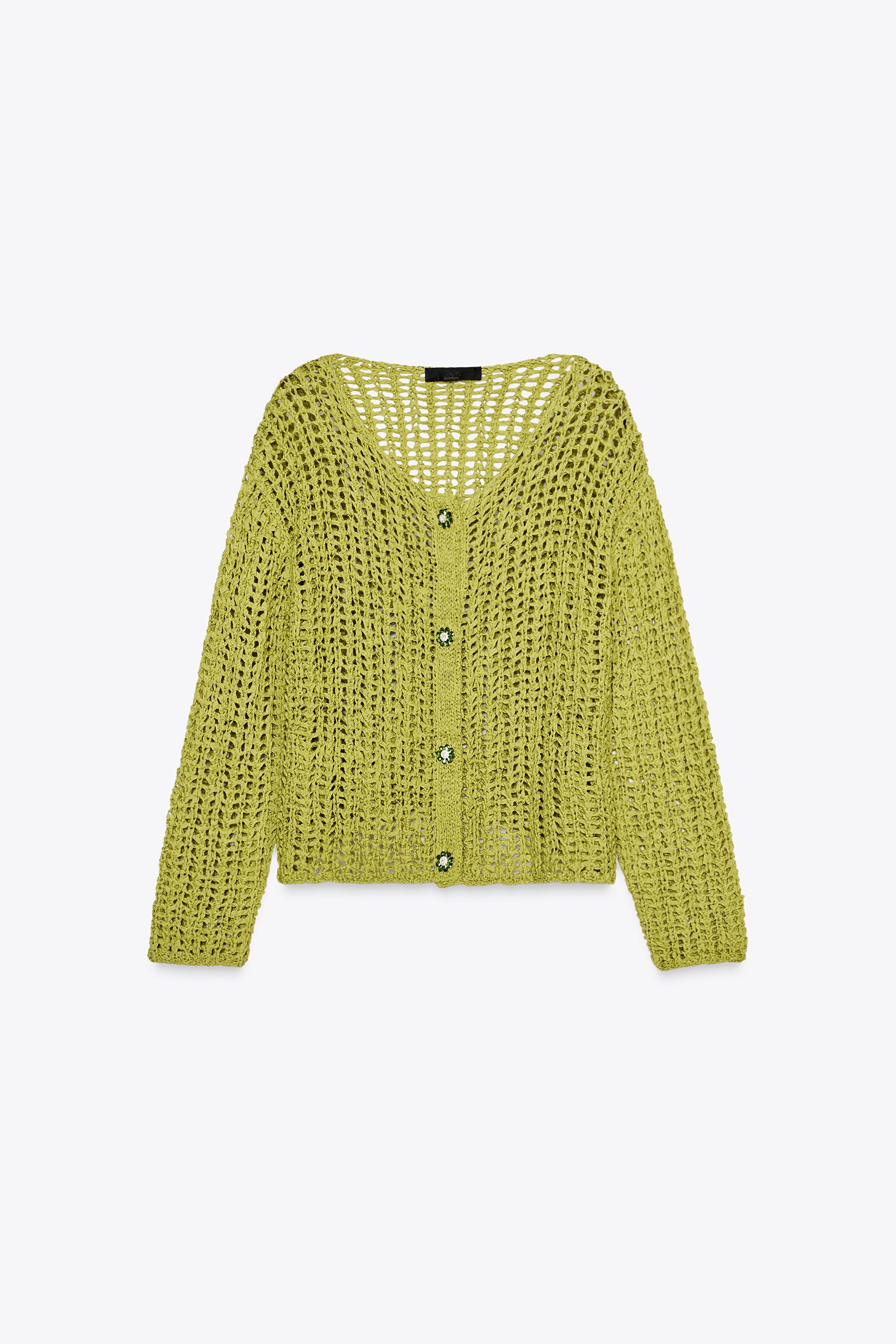 ZARA リボンボタンニットジャケット - メルカリ