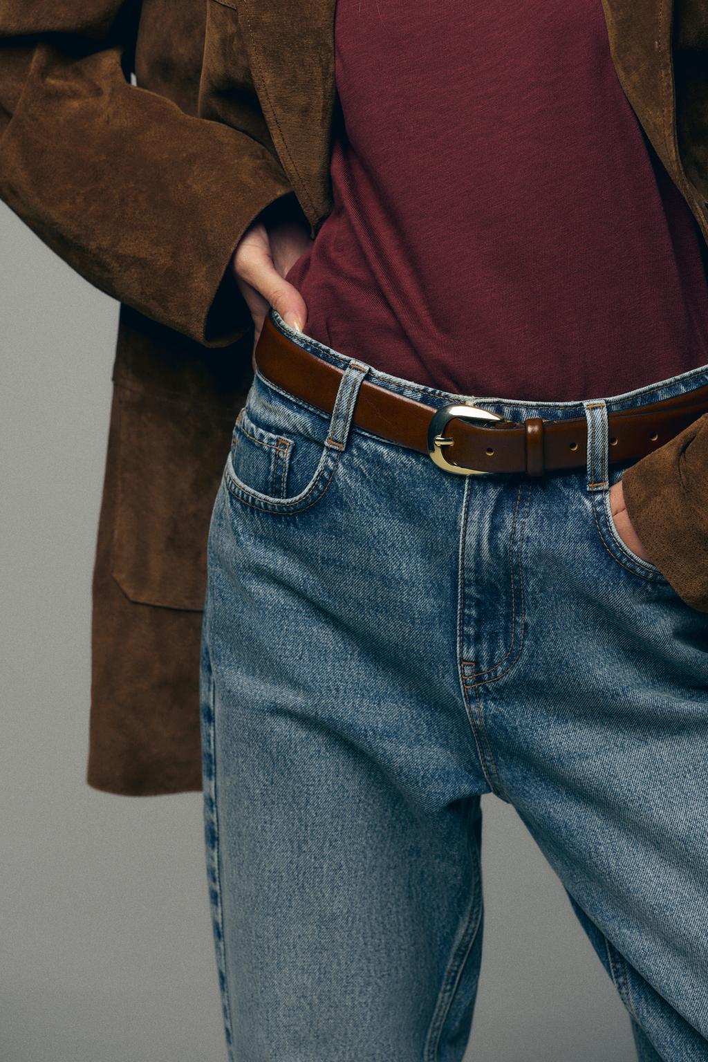 OVAL BUCKLE LEATHER BELT