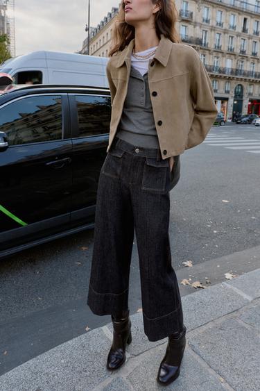 Z1975 MID-WAIST CULOTTES WITH FLAP POCKETS - Black by Zara