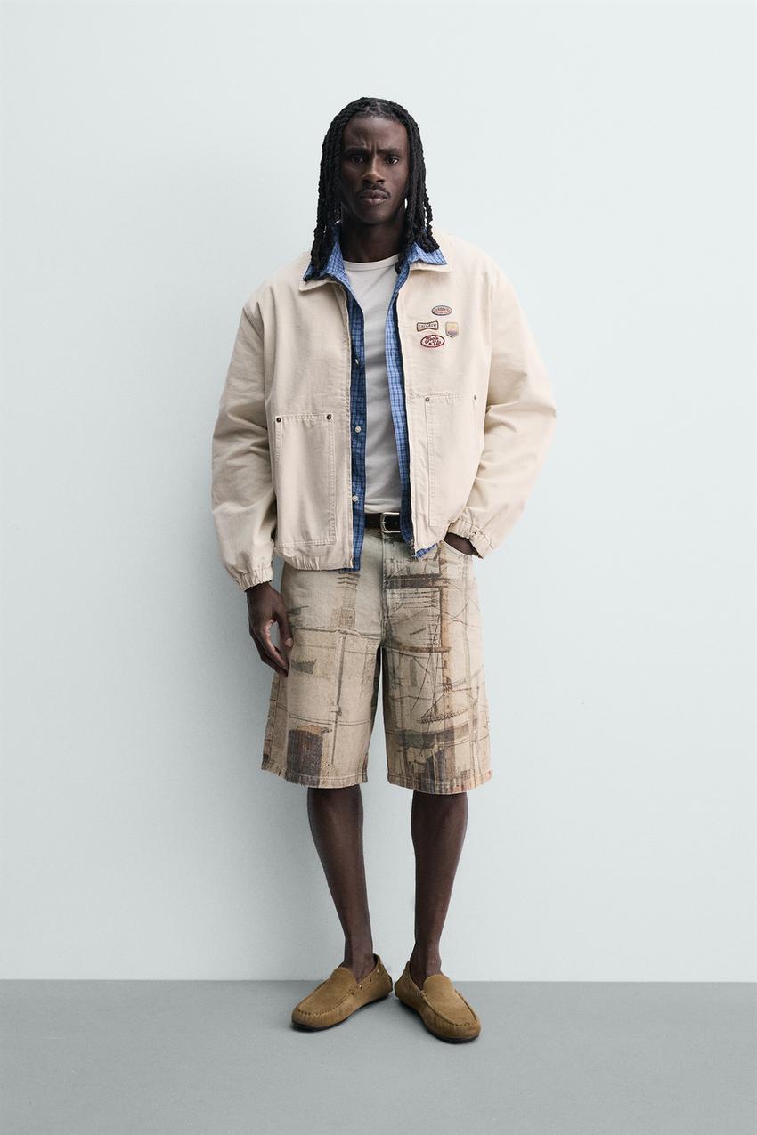 パッチ リラックスフィットジャケット - エクリュ | ZARA Japan / 日本