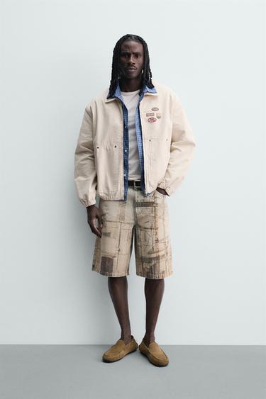 Zara RELAXED FIT PATCH JACKET - Ecru - Image 0