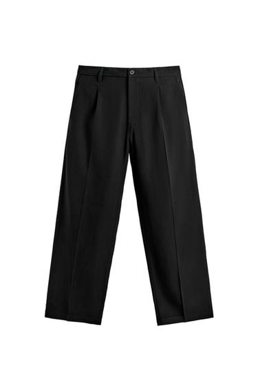 ΡΙΧΤΟ ΠΑΝΤΕΛΟΝΙ RELAXED FIT ΜΕ ΠΙΕΤΕΣ - Μαύρο του Zara