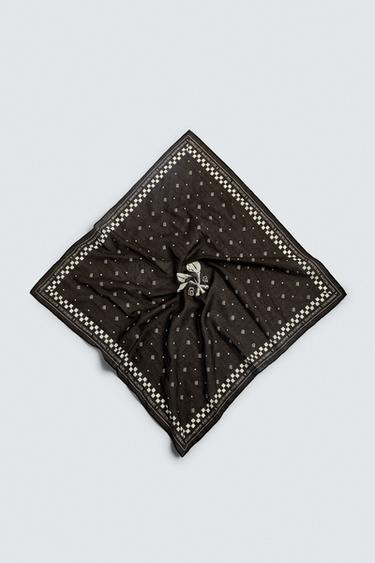 BANDANA ESTAMPADO CONTRASTE - Marrón oscuro de Zara