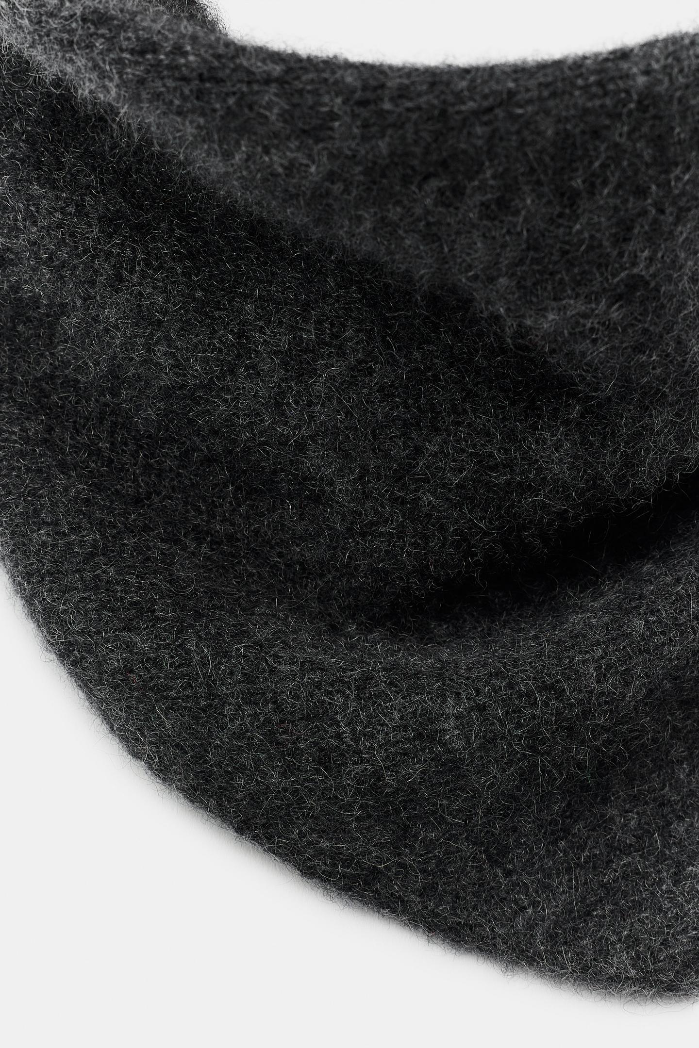 Женские аксессуары Zara Solid-Color 100% Cashmere Bandana, цвет: Антрацитовый серый — фото 6