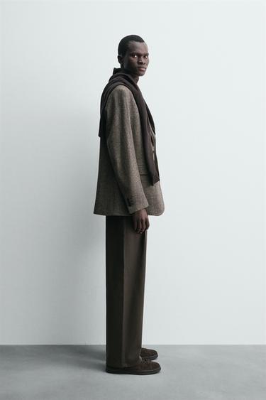 VESTE REGULAR FIT STRUCTURÉE - Noir / Marron de Zara - Image 3