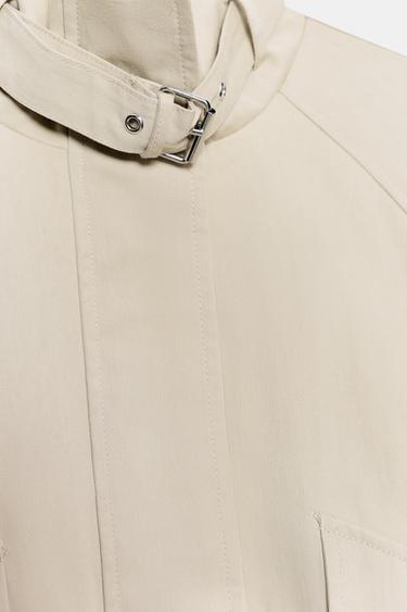 VESTE BOMBER OVERSIZE À COL MONTANT - Marron clair de Zara - Image 8