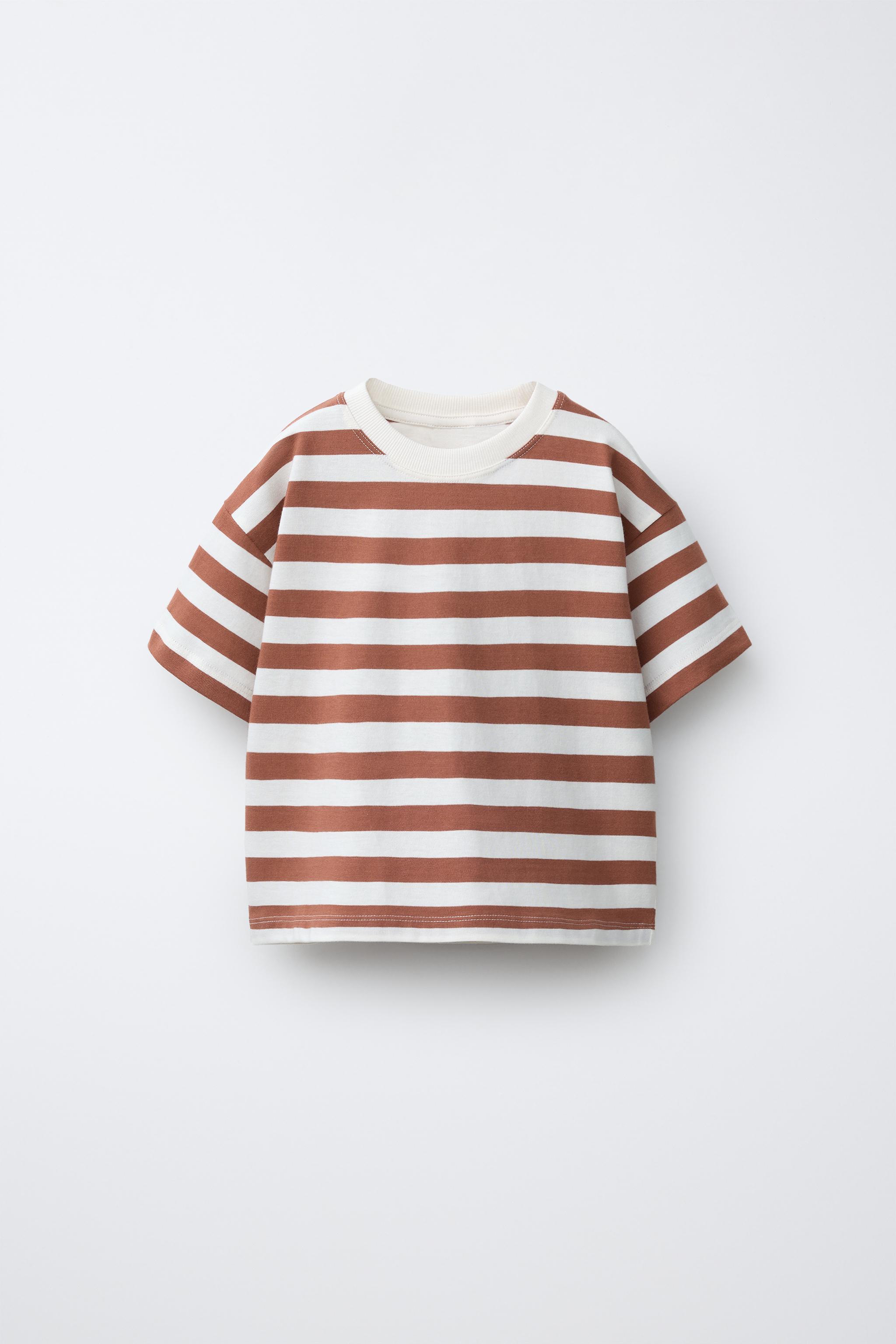 STRIPED T-SHIRT - Blue | ZARA Canada