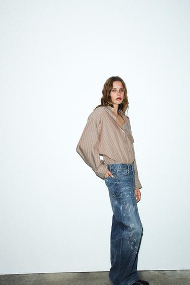 JEAN TRF AMPLE OVERSIZE TAILLE HAUTE - Bleu de Zara - Image 3