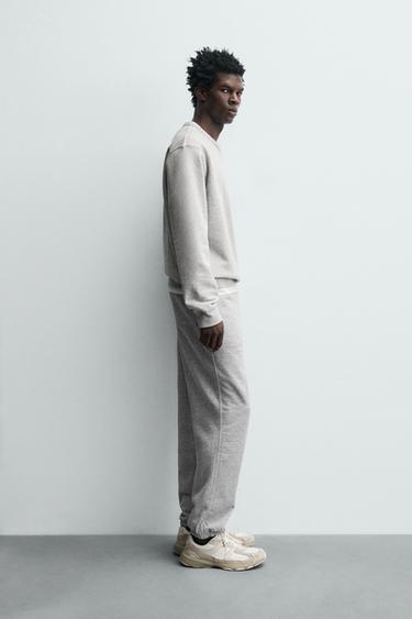Zara 基本款慢跑長褲 - 斑紋灰色