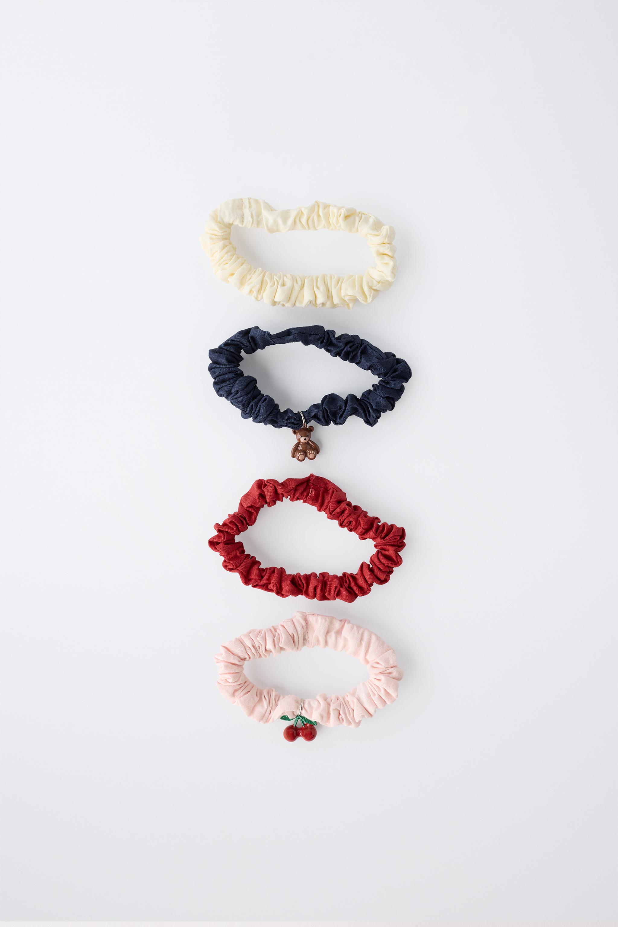 PACK OF FOUR CHARM HAIR TIES
