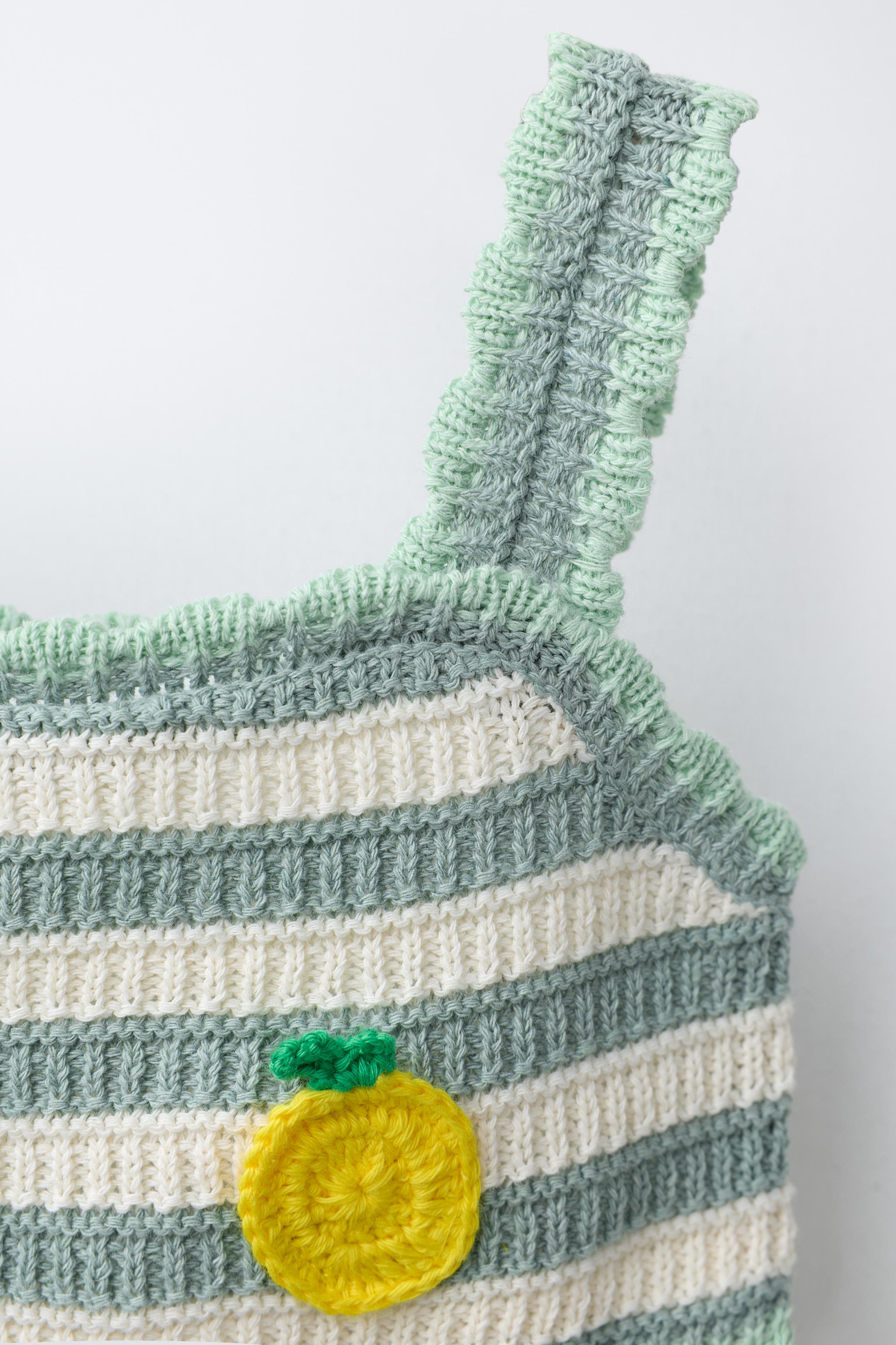 1-6 YEARS/ FRUIT CROCHET KNIT TOP AND SHORTS SET - Green | ZARA