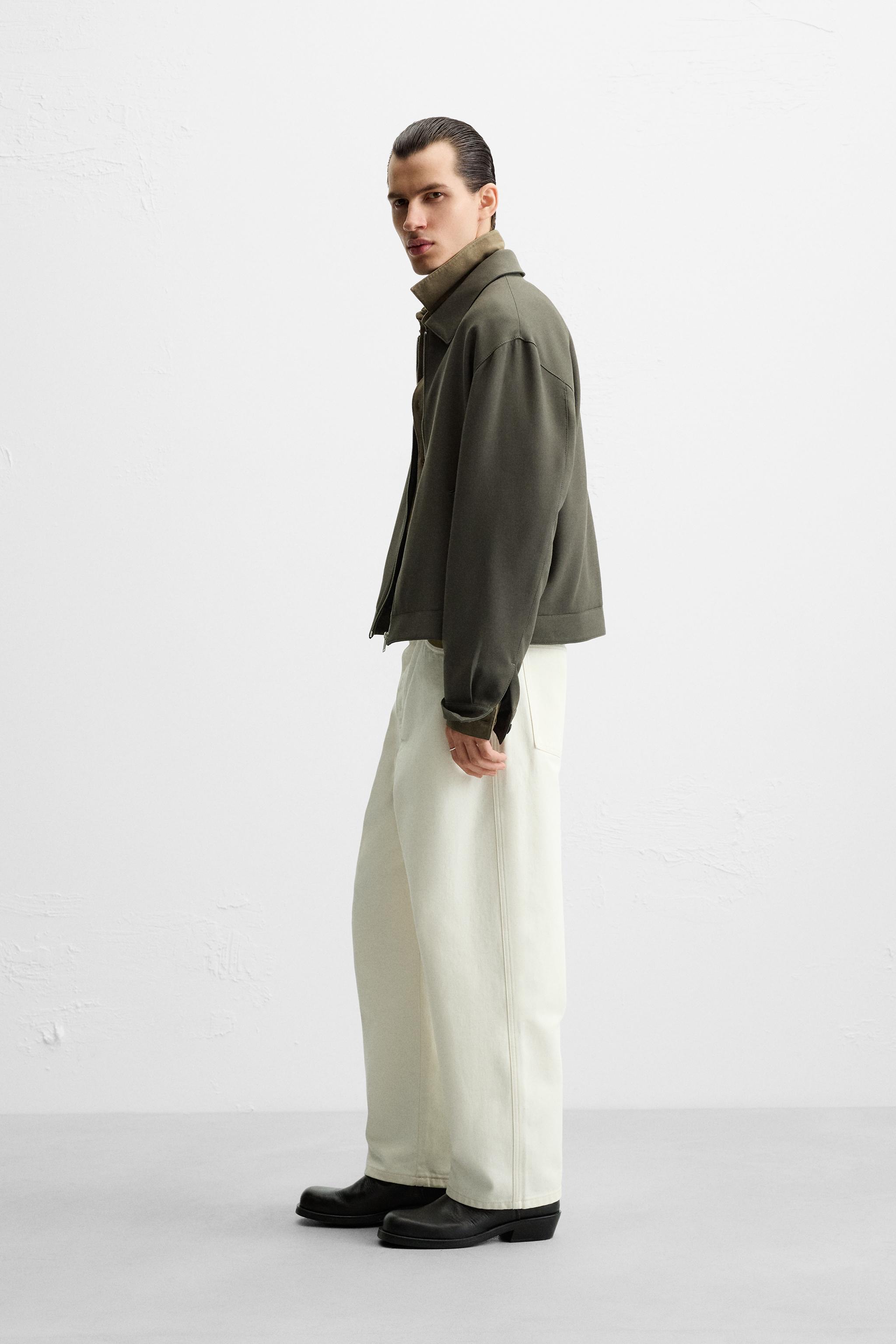 新品未使用　ナイロンゆったりクロップド丈ジャケット　カーキ CROPPED FIT ジャケット - カーキ | ZARA Japan / 日本