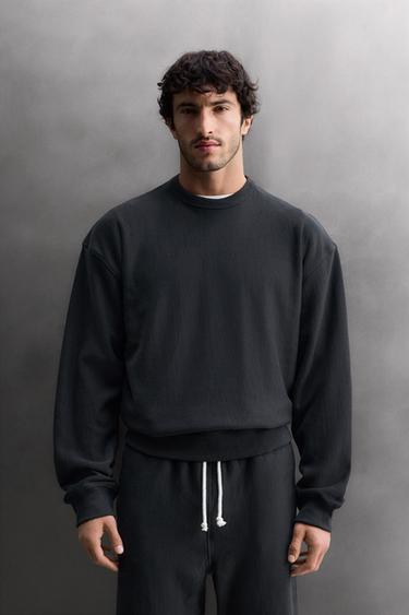 SWEAT D'ENTRAÎNEMENT COL ROND - Bleu marine de Zara