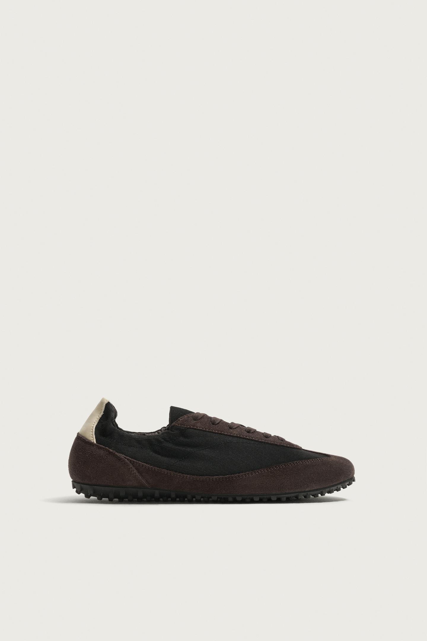 Мужские кроссовки Zara Leather Retro, цвет: Коричневый, вариант 1 — фото 4