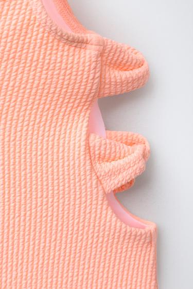 6-14 ANS/ MAILLOT DE BAIN UNE PIÈCE À DÉCOUPE ET NŒUDS - Orange de Zara - Image 3