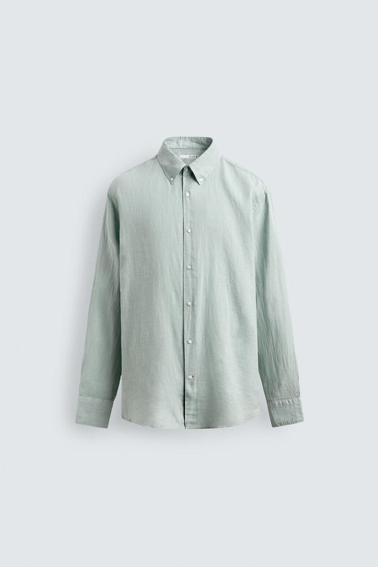 ZARA 100% LINEN REGULAR FIT SHIRT