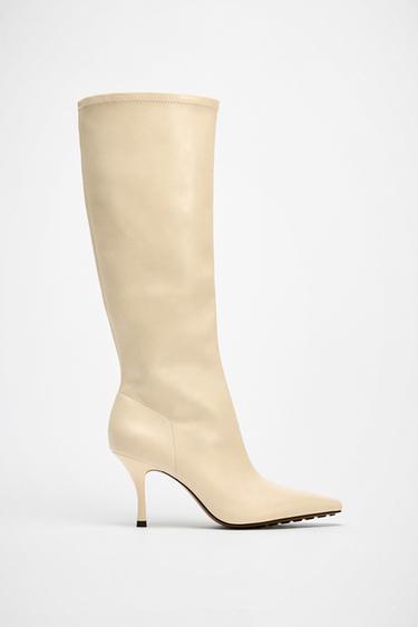 HIGH-HEEL BOOTS - White by Zara