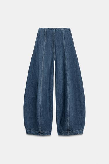 ZW COLLECTION BALLOON HIGH-WAIST JEANS - Blue by Zara - Image 0