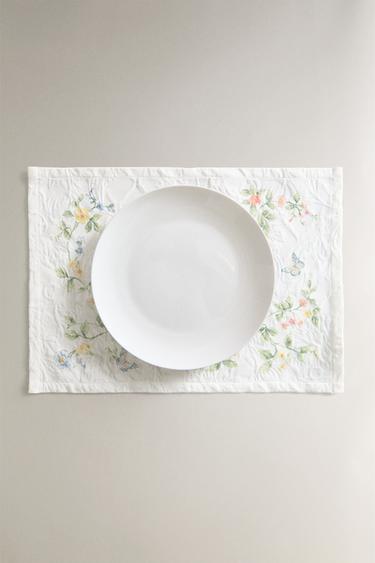 FLORAL PRINT JACQUARD PLACEMAT - Greenish by Zara - Image 4
