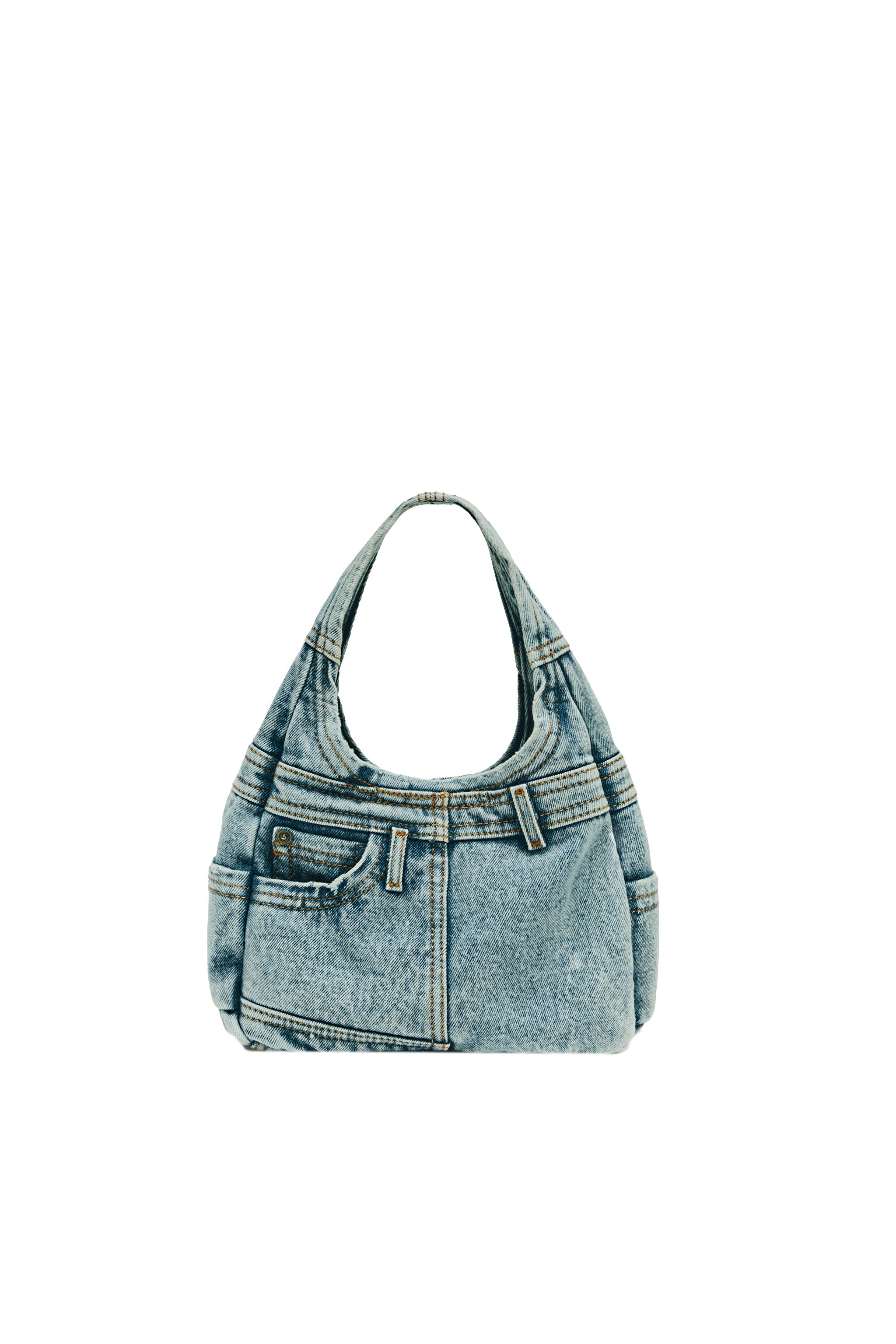ZARA デニムバッグ　新品 ZARA】コンパクトなのに収納力バツグン！ペットボトルも入る「おしゃれ