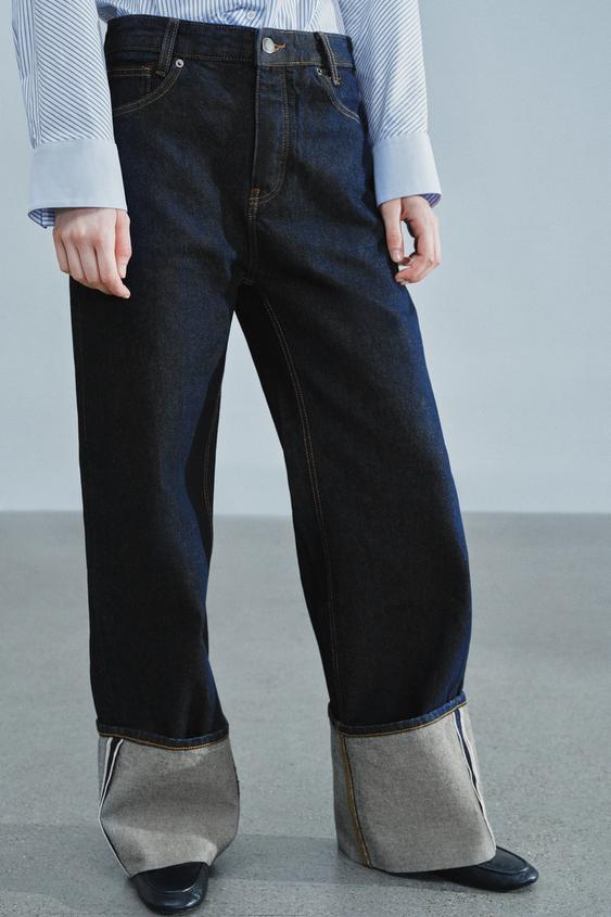 JEAN ZW COLLECTION TURN UP TAILLE BASSE - Bleu de Zara - Image 7