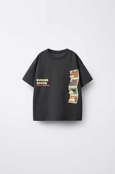 CAMISETA ESTAMPADO ANIMALES - Gris antracita de Zara