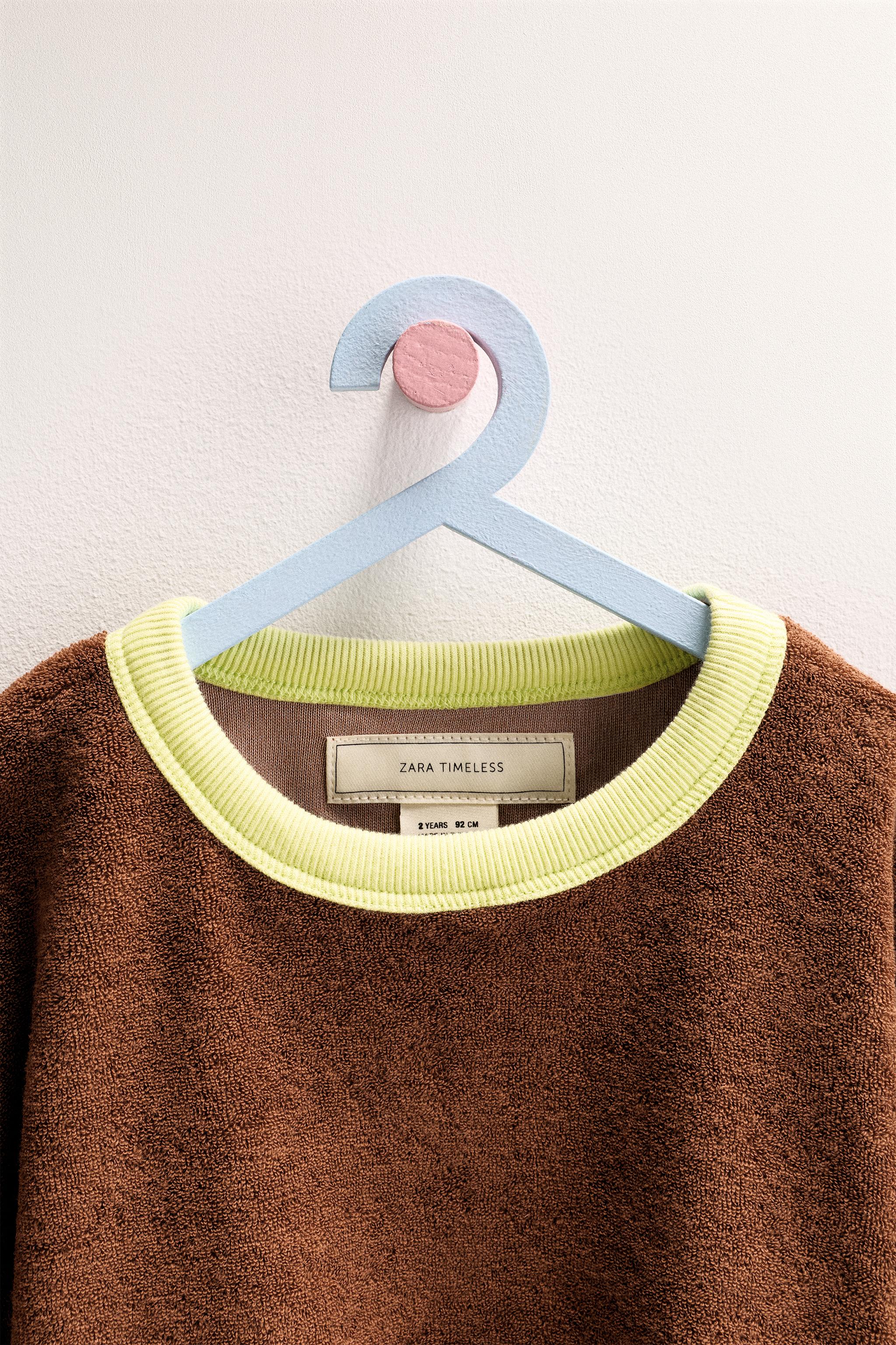 ZARA TIMELESS - TERRY EFFECT T-SHIRT - Chocolate | ZARA United States