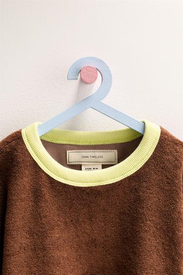 ZARA TIMELESS - TOWELLING EFFECT T-SHIRT - Chocolate by Zara - Image 2