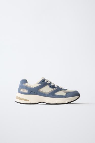 Zara PIECED ATHLETIC SHOES - Blue