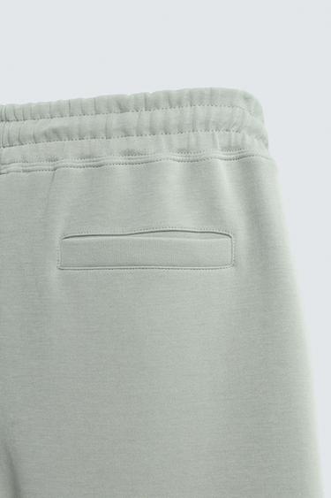 RELAXED FIT INTERLOCK JOGGER BERMUDA SHORTS - washed green by Zara - Image 8