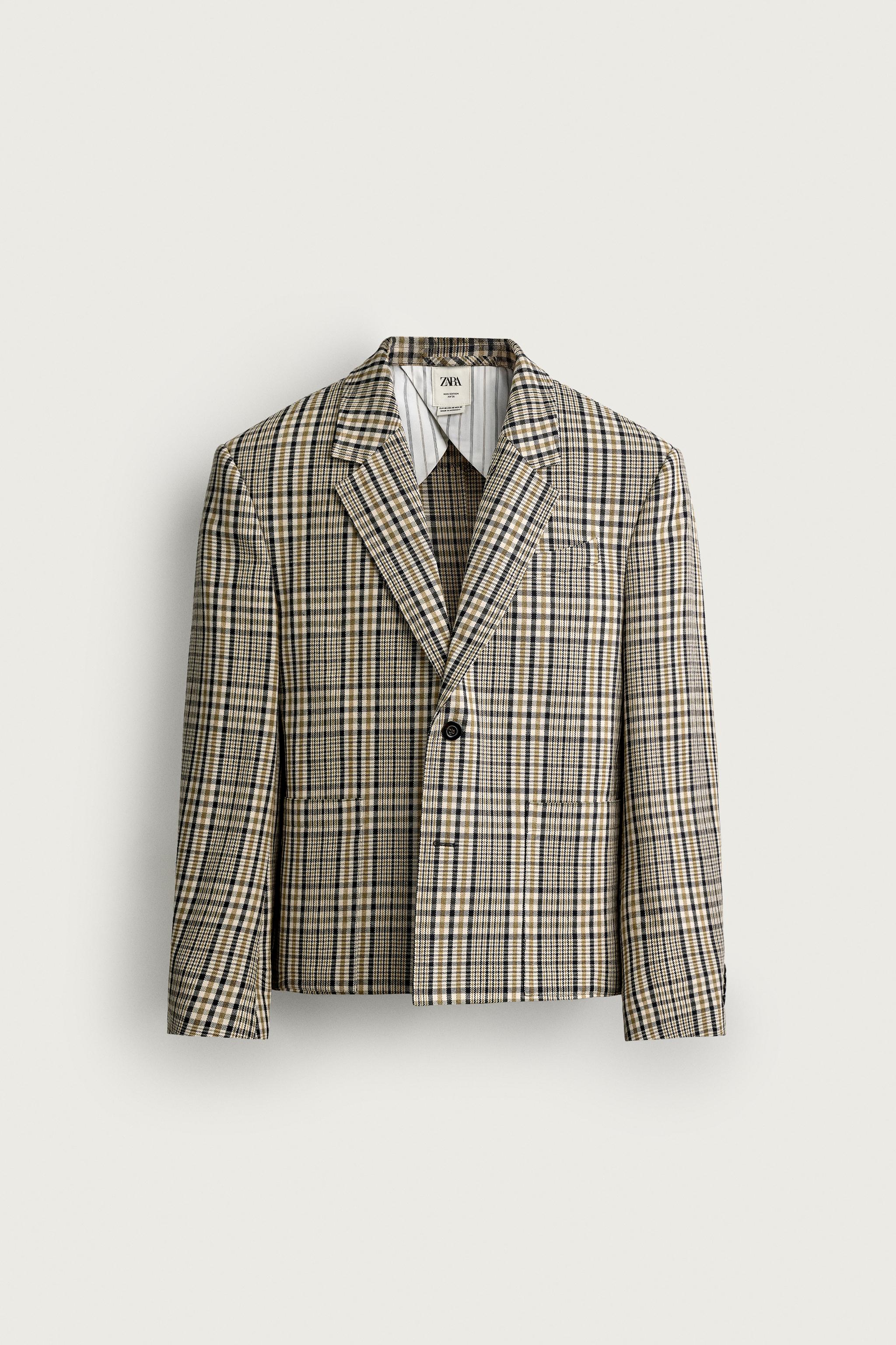 PLAID BOXY FIT BLAZER