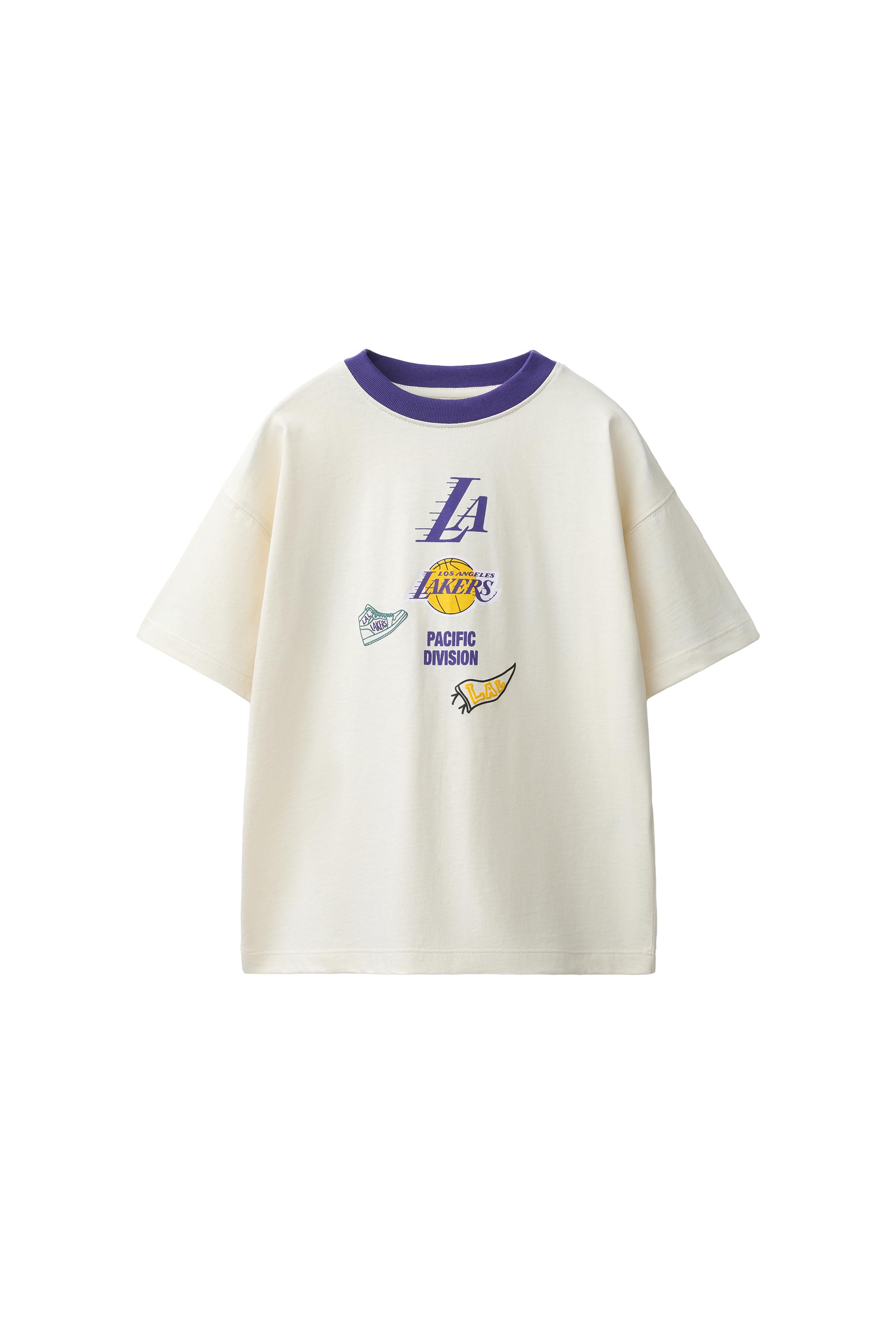 NBA LOS ANGELES LAKERS PRINTED T-SHIRT - Ecru | ZARA United States