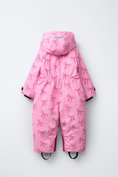 LONG WATER-RESISTANT AND WINDPROOF JUMPSUIT WITH BOWS - Pink by Zara - Image 1