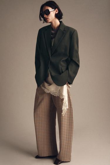 OVERSIZED WOOL BLAZER ZW COLLECTION - Green marl by Zara