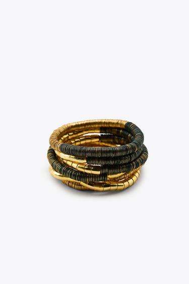 LOT DE 6 BRACELETS ÉLASTIQUES COMBINÉS - Doré de Zara