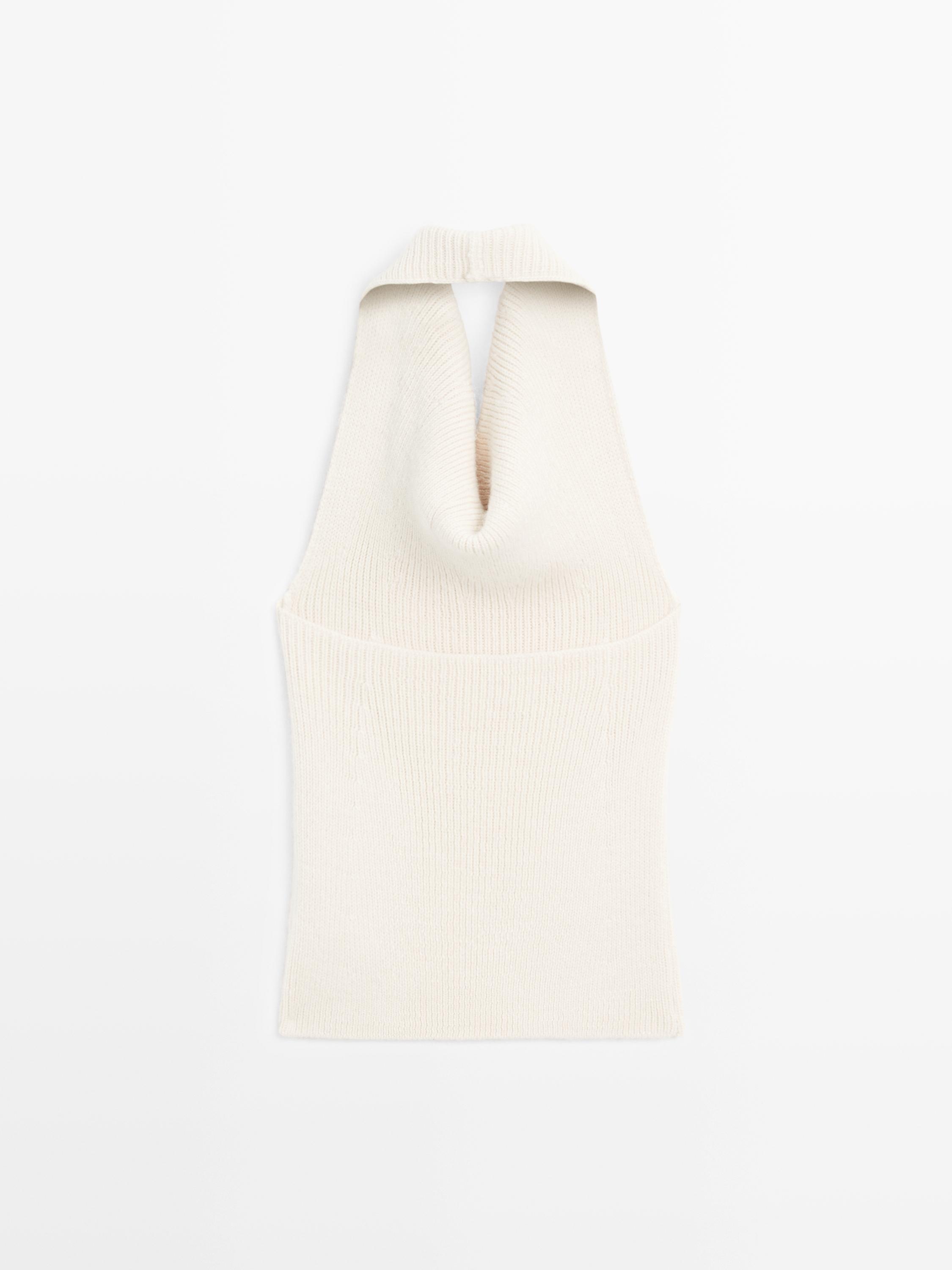 Knit alpaca and silk halter top - LIMITED
