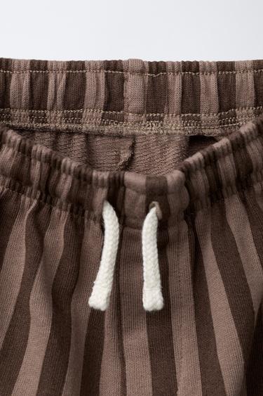 PANTALON DROIT À RAYURES - Marron de Zara - Image 2