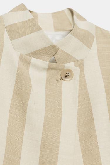 VESTE COURTE À MANCHES COURTES ZW COLLECTION - Écru / Beige de Zara - Image 6