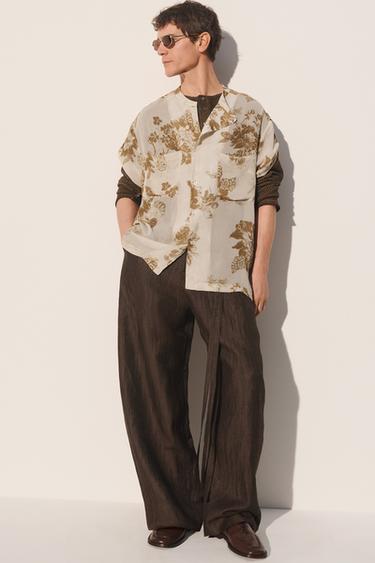 WIDE-LEG TROUSERS WITH BELTS - Brown / Taupe by Zara