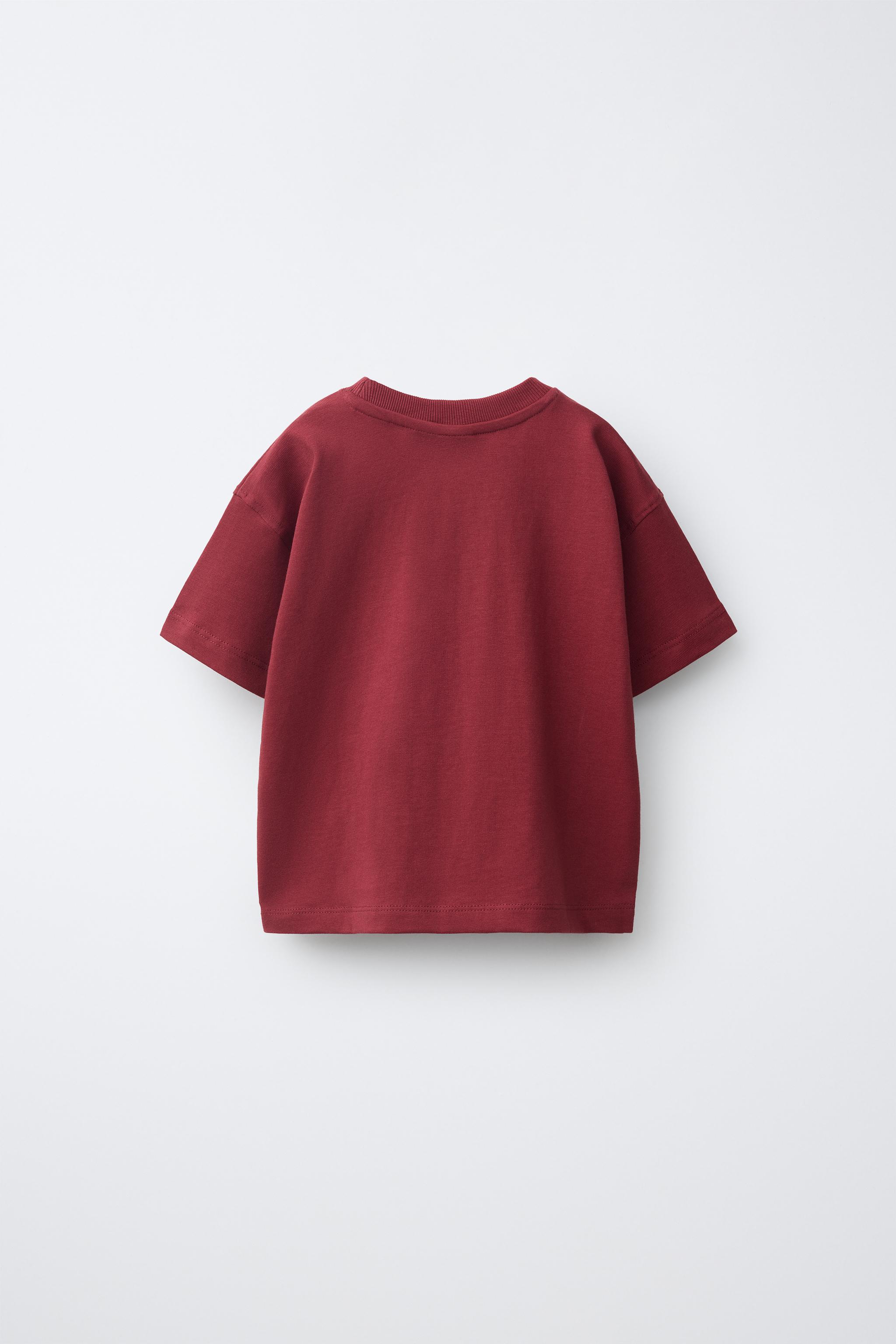 ANIMAL PRINT T-SHIRT — Burgundy