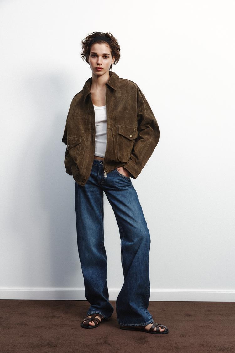 Chaqueta Bomber Chamarra Tipo Piel Mujer Zara CAZADORA BOMBER PIEL