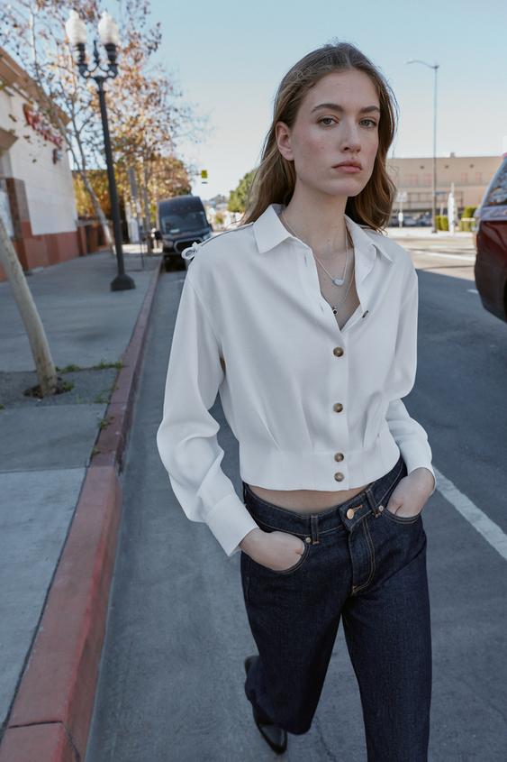 SHORT SHIRT WITH SHOULDER TABS