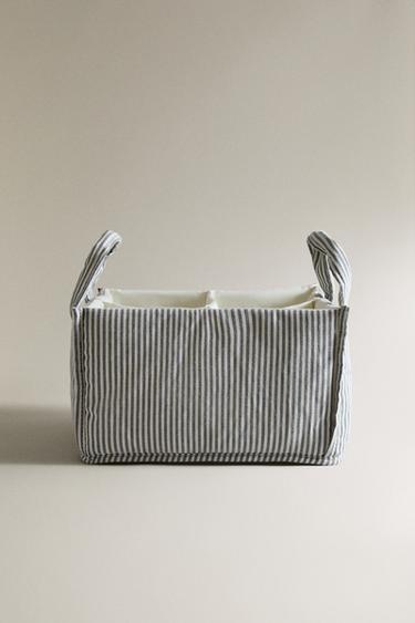 STRIPED BABY CLOTHES ORGANISER WITH HANDLE - Grey by Zara - Image 0
