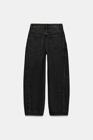 Z1975 HIGH-WAIST SEAMED BARREL JEANS - Black by Zara