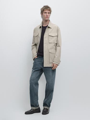 Zara Jacket with pocket details - Stone